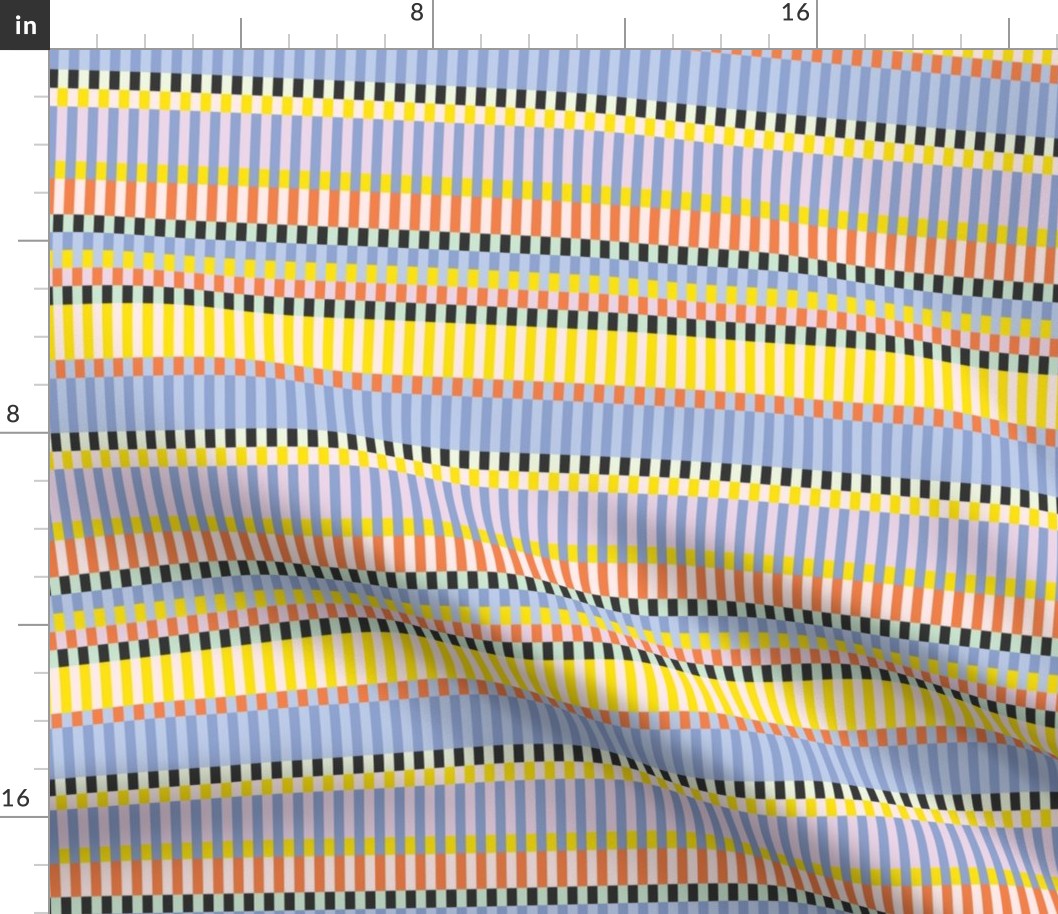 Retro Mod Striped Pattern in Vibrant Rainbow Colors
