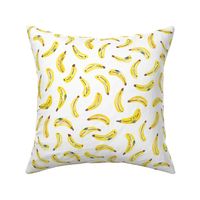 tossed bananas - watercolour bananas - yellow painted fruit - large