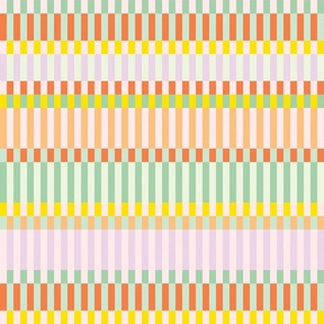 Retro Mod Striped Pattern in Rainbow Summer Colors