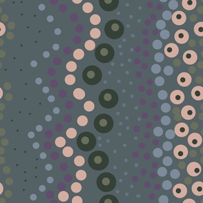  Polka Dot  Abstract Design - Peach Grey #037