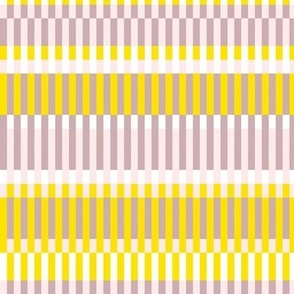 Retro Mod Striped Pattern in Summer Yellow and Warm Gray