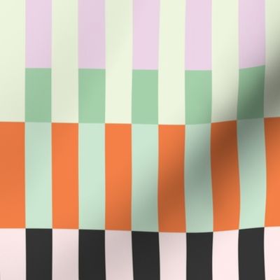 Large-Scale Retro Mod Striped Pattern in Vibrant Graphic Colors