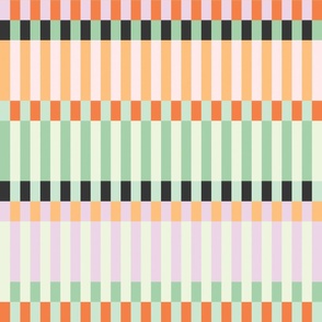 Large-Scale Retro Mod Striped Pattern in Vibrant Graphic Colors