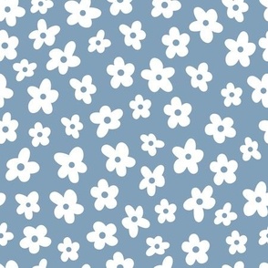 Small // Hayden: Minimalist Daisy Flower - Glacier Blue