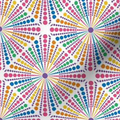 6” Maximalist Rainbow Sea Urchin Dot Mandala Diamond Tile - Small