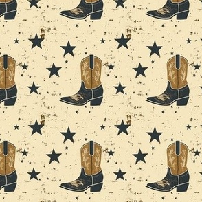 Boots and Stars Western Cowboy Wallpaper Fabric Pattern Design