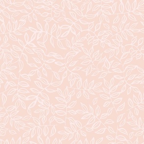 Sketched leaves soft peach