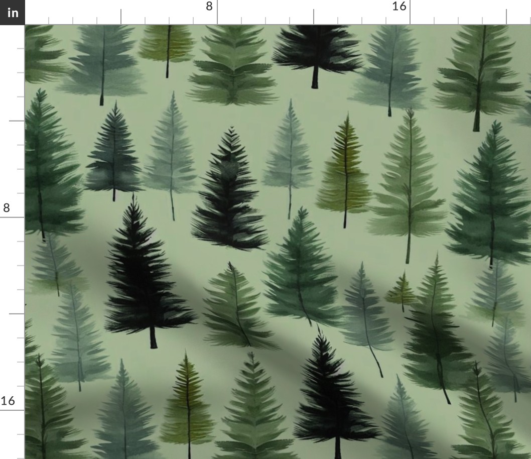 Blue Spruce Forest Nature Botanical Print