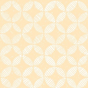 (small) Textured circular striped shapes - golden light yellow