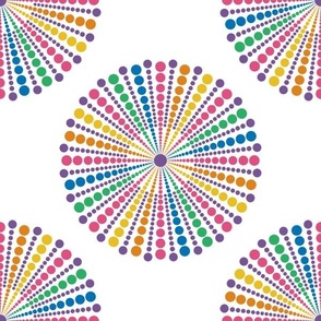 12” Maximalist Rainbow Sea Urchin Polka Dot Mandala - Medium