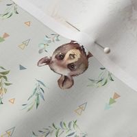 Woodland Animals – Baby Nursery Fabric (eggshell) style A, SMALLER scale