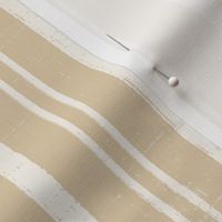 hand painted linen ticking country Stripes cream on beach Ochre-beige (L)