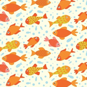 Cute Bright Colorful Fish on White Background 