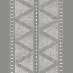 Tribal Geometric Weave - architectural grey_ coolest white - texture border stripes