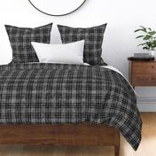 (Large) Urban Streetwear Textured Tartan Plaid Dark Gray