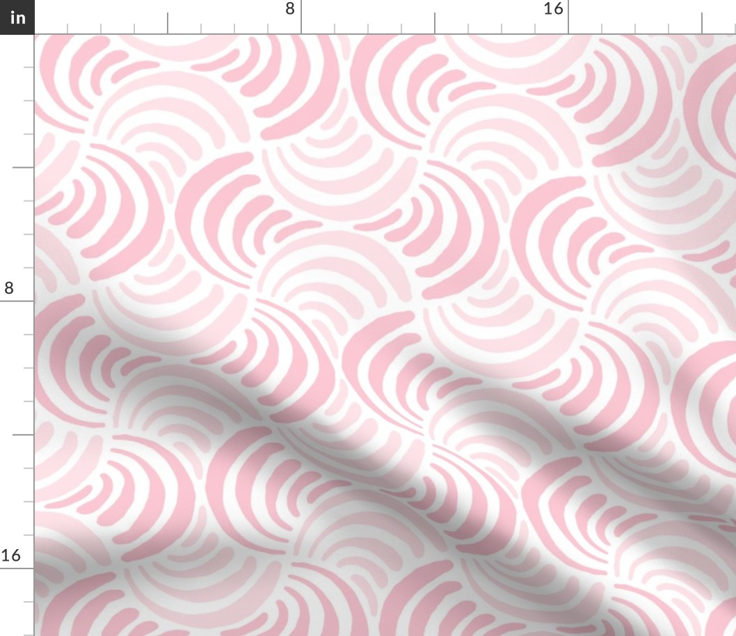 Pink and White Striped Mermaid Scales - Medium