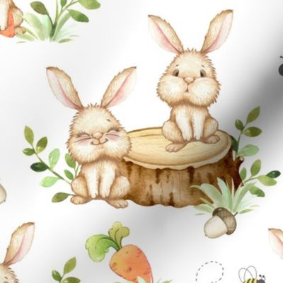 Woodland Animals Bunny Rabbit Ladybug Bee Baby Nursery 