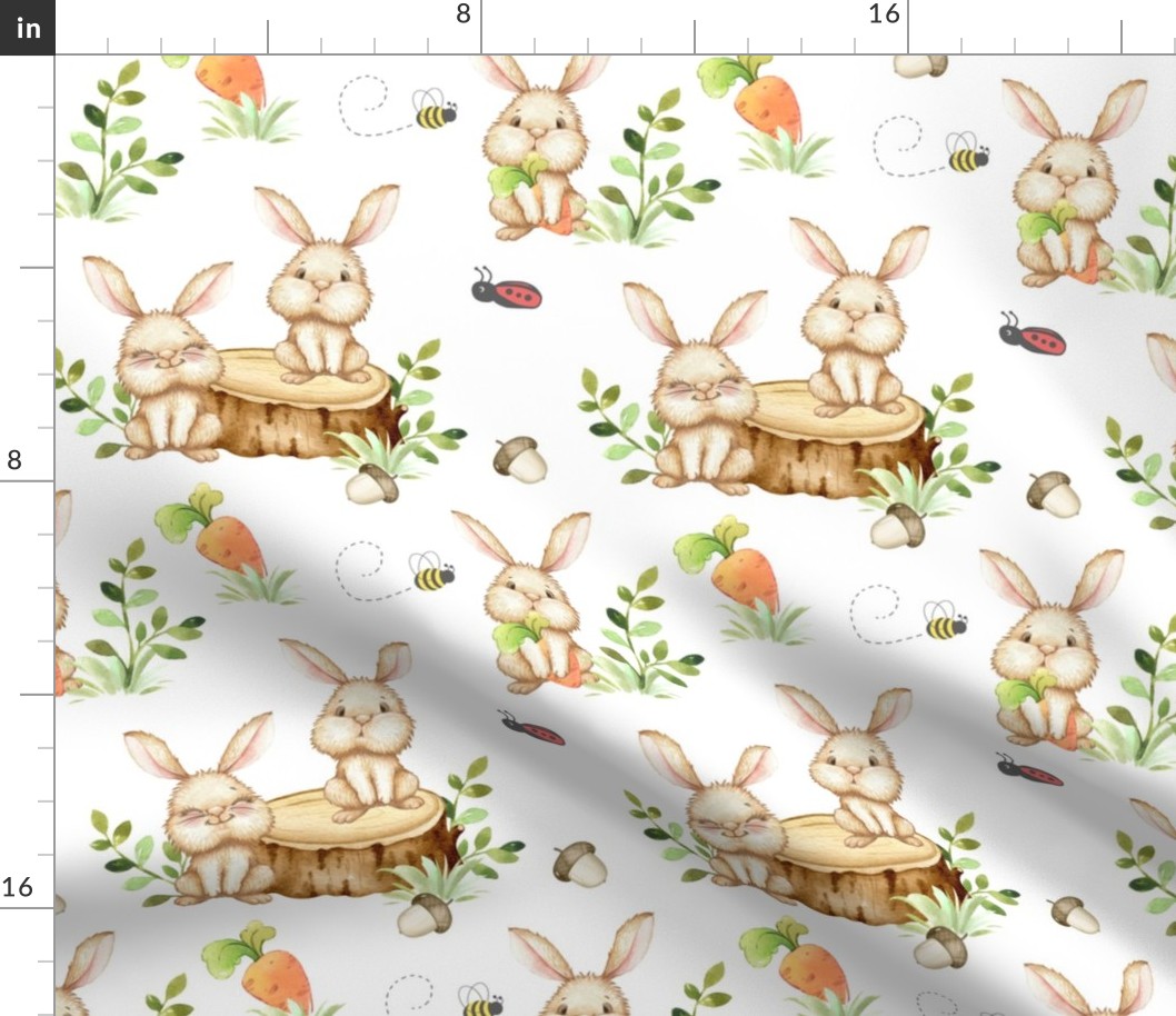 Woodland Animals Bunny Rabbit Ladybug Bee Baby Nursery 