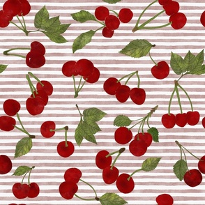 Red Watercolor Cherries 4