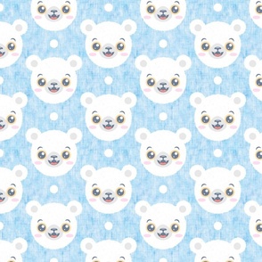 Cute polar bear with snowflakes pattern.