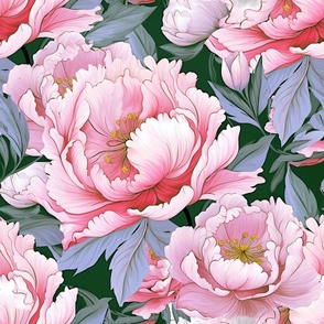 pink and green peonies