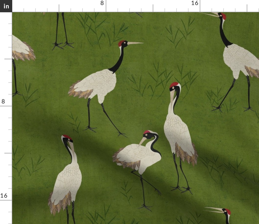 Cranes And Gardenias, A Green Chinoiserie outlet Canvas Wrap