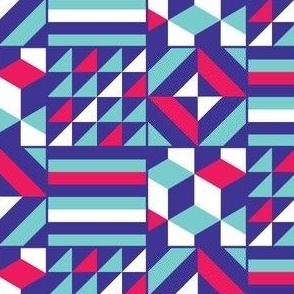 Geometric Tiles Blue Pink