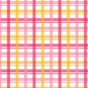 Madras Plaid in Retro Bold, Pink and Yellow