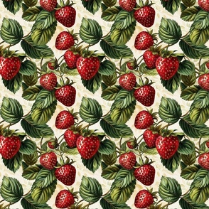 Strawberry Design Pattern  Strawberries Botanical Style