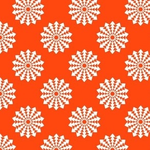Modern desert flower in orange and white. Small scale