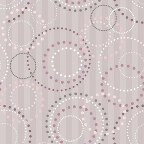 beige fashionable pattern retro circles with polka dots on a striped background sixties 
