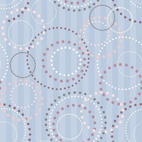 gray fashionable pattern retro circles with polka dots on a striped background sixties 