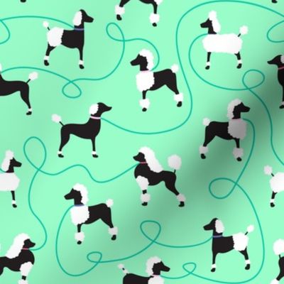 Oodles of Poodles on Mint Green