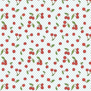 Cherry Dice with Polka Dots, Rainbow White