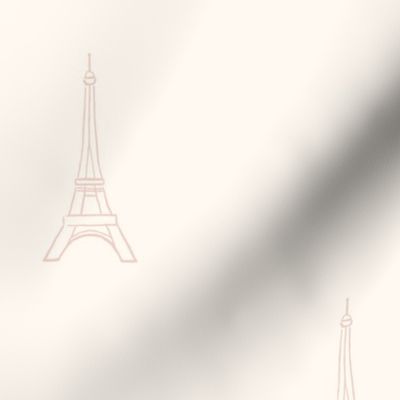 My Little Paris Eiffel Tower and Hearts in Soft Pink | Large Version