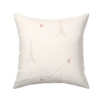 My Little Paris Eiffel Tower and Hearts in Soft Pink | Large Version