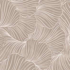 abstract Minimalism Monochrome textured organic waves _ Taupe and cream neutrals_  jumbo  scale