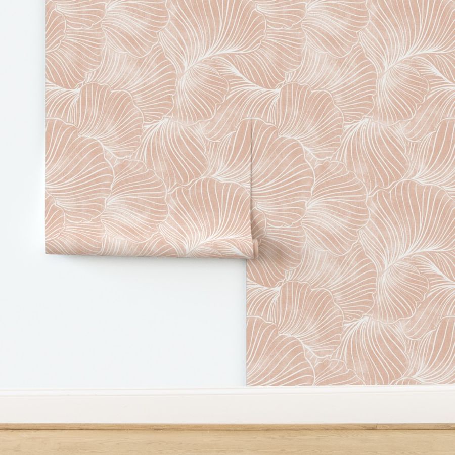 abstract Minimalism Monochrome textured organic waves _ peach  fuzz and cream neutrals_  jumbo  scale