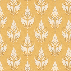 embossed ornate foliage-corn silk yellow