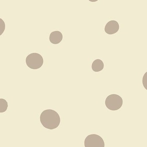 Large Polka Dots in Almond White
