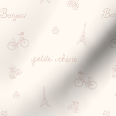My little Paris Bonjour Petite Cherie in Soft Pink and Off White | Small Version