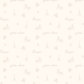 My little Paris Bonjour Petite Cherie in Soft Pink and Off White | Small Version