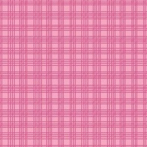 Raspberry Pink Dashed Plaid on Bold Pink Small scale