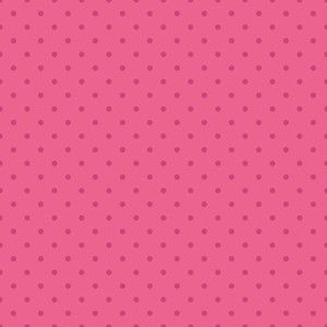 Raspberry Pink Polka Dots on Bold Pink Small Scale