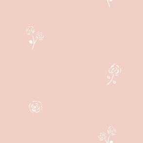My Little Paris Dainty Flowers in Soft Pink Solid | Large Version