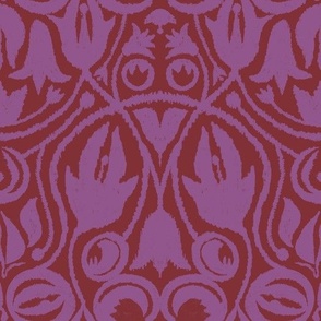 Flower tribal boho folk art style purple