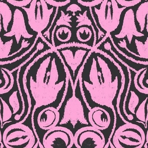 Flower tribal folk art boho style light pink 