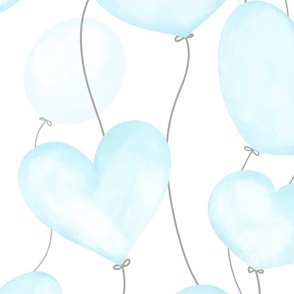 Heart balloons soft blue