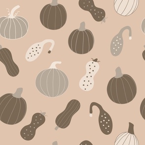 pumpkin patch, gourd, homestead, cozy autumn, squash, light brown background (large)