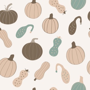 pumpkin patch, gourd, homestead, cozy autumn, squash, cream background (large)